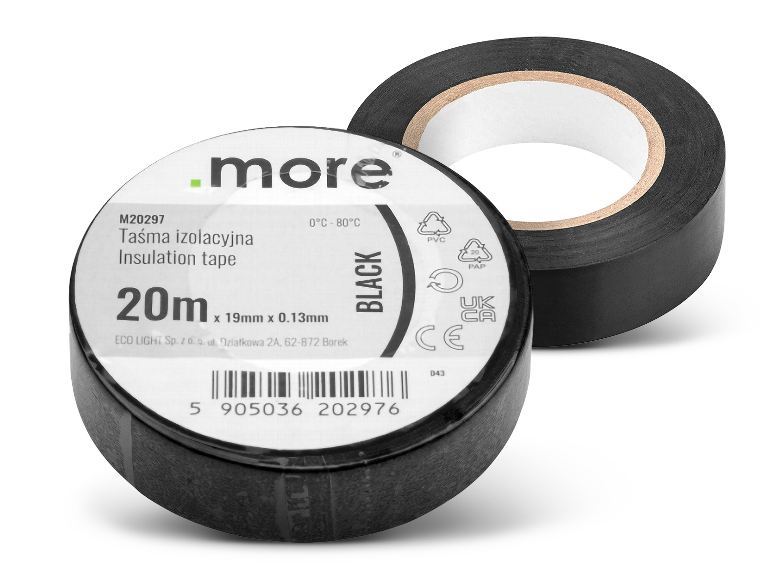 Taśma izolacyjna 19mm x 0,13mm CZARNA 20m 1szt. 